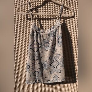 Jessica Simpson Blue and Cream Paisley top